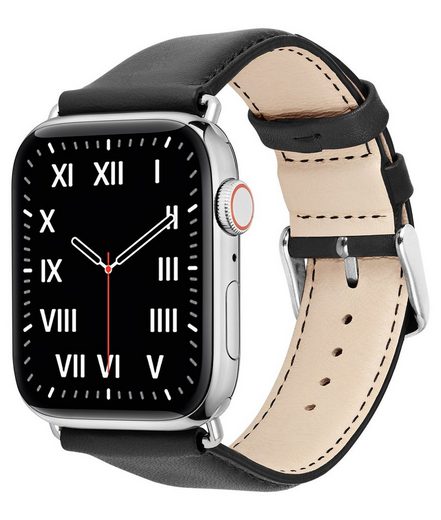 WIIUKA Smartwatch-Armband tiime Armband Leder für die Apple Watch 1-8, SE, Ultra Lederarmband Handgefertigt - Deutsches Leder, Premium Qualität mehr Bestseller