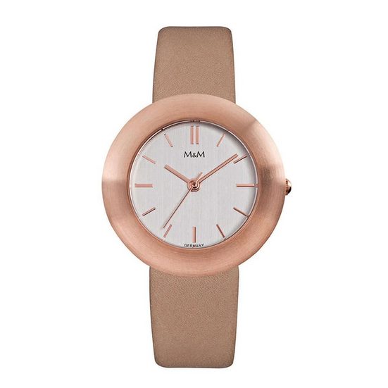 M&M Quarzuhr Armbanduhr Damen Leder Basic-M (1-tlg), Analoguhr rund mit Lederarmband, Designer Uhr, deutsche Manufaktur, inkl. edles Etui mehr