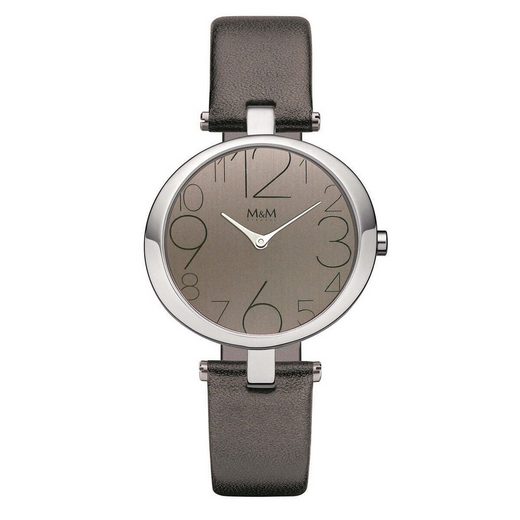 M&M Quarzuhr Armbanduhr Damen Leder Ring-O mit Ziffern (1-tlg), Analoguhr rund mit Lederarmband, Designer Uhr, deutsche Manufaktur, inkl. edles Etui mehr VIP-Rabatte
