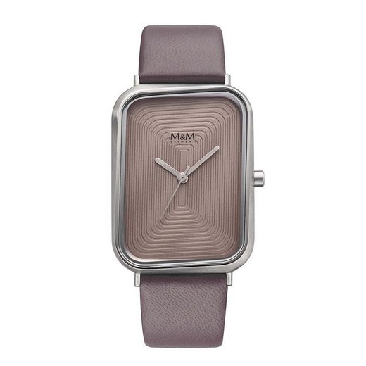 M&M Quarzuhr Armbanduhr Damen Leder Dancing Square (1-tlg), Analoguhr eckig mit Lederarmband, Designer Uhr, deutsche Manufaktur, inkl. edles Etui mehr Neueste Stile