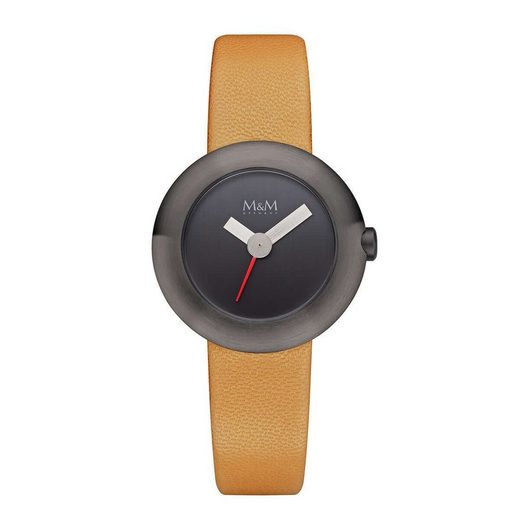M&M Quarzuhr Armbanduhr Damen Leder Basic-M (1-tlg), Analoguhr rund mit Lederarmband, Designer Uhr, deutsche Manufaktur, inkl. edles Etui mehr Zeitbegrenzte Promotion