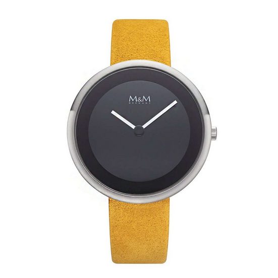 M&M Quarzuhr Armbanduhr Damen Leder Big Time (1-tlg), Analoguhr rund mit Lederarmband, Designer Uhr, deutsche Manufaktur, inkl. edles Etui mehr Sonderangebot der Fabrik