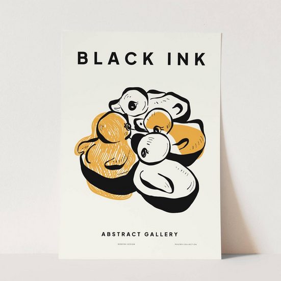 SINUS ART Wandbild Black Ink dekorative Illustration Modern kleine Enten mehr