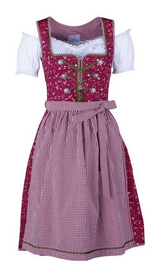 RAMONA LIPPERT Dirndl Elli Trachtenkleid rot geblümt mit Bluse Rocklänge 60 cm mehr