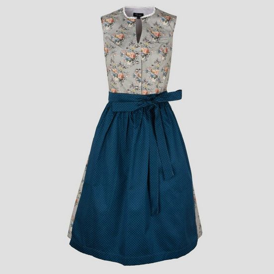 RAMONA LIPPERT Dirndl Tara Damen 2 teiliges geblümt hochgeschlossen Olivgrün Rocklänge 70 cm mehr