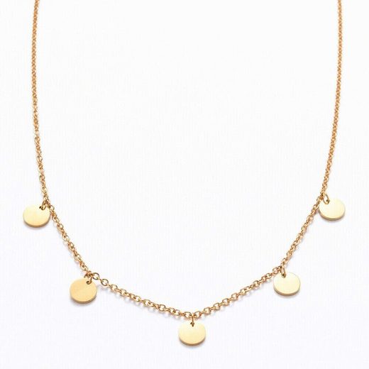 KIM JOHANSON Kette mit Anhänger Plättchen Coins (1-tlg), mit 5 Plättchen aus Edelstahl mehr