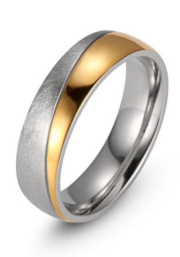 FIRETTI Trauring Schmuck Geschenk "LIEBE" mit Vertiefung, ca. 7,0mm breit mit Zirkonia (synth) mehr Letzte 2 Tage