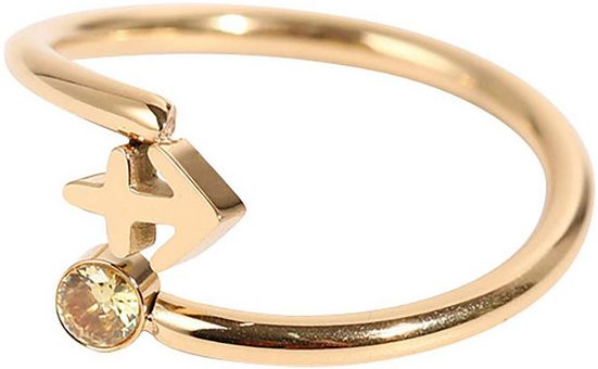 FIRETTI Fingerring Schmuck Geschenk Damenring Sternzeichen Made in Germany - mit Zirkonia (synth) mehr Rabatte dieses Monats