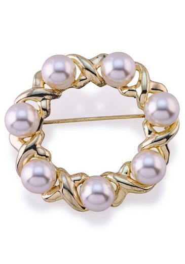 FIRETTI Brosche Schmuck Geschenk Ansteckschmuck Perlenbrosche mit Glasperle mehr im Angebot