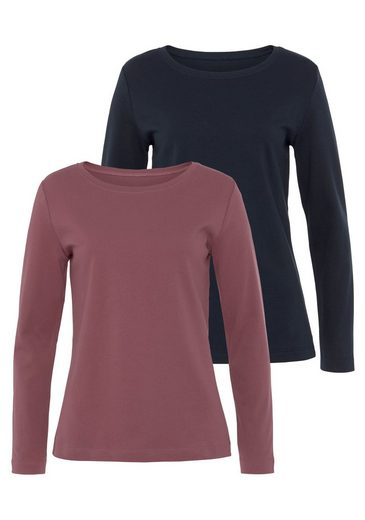 VIVANCE Langarmshirt (Packung, 2-tlg) aus besonders weicher und fester Baumwolle mehr