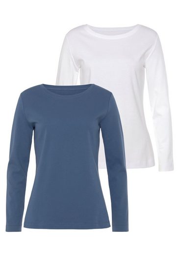 VIVANCE Langarmshirt (Packung, 2-tlg) aus besonders weicher und fester Baumwolle mehr Großer Ausverkauf