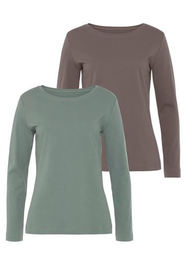 VIVANCE Langarmshirt (Packung, 2-tlg) aus besonders weicher und fester Baumwolle mehr Großer Ausverkauf