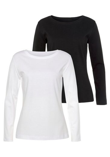 VIVANCE Langarmshirt (Packung, 2-tlg) aus besonders weicher und fester Baumwolle mehr Großer Ausverkauf