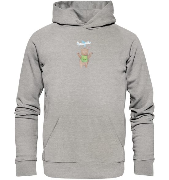 MR. & MRS. PANDA Hoodie Größe L Bär Flugzeug - Heather Grey - Geschenk, Männer Hoodie, Ehefra (1-tlg) Luxuriöser Komfort mehr