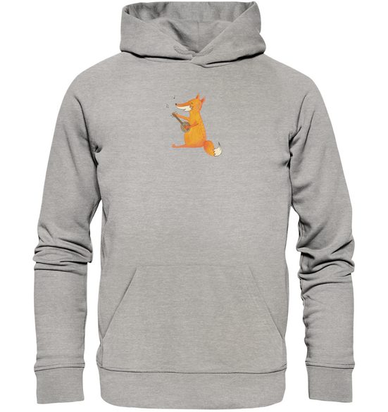 MR. & MRS. PANDA Hoodie Größe M Fuchs Gitarre - Heather Grey - Geschenk, Frauen Kapuzenpullov (1-tlg) Besonders weich mehr