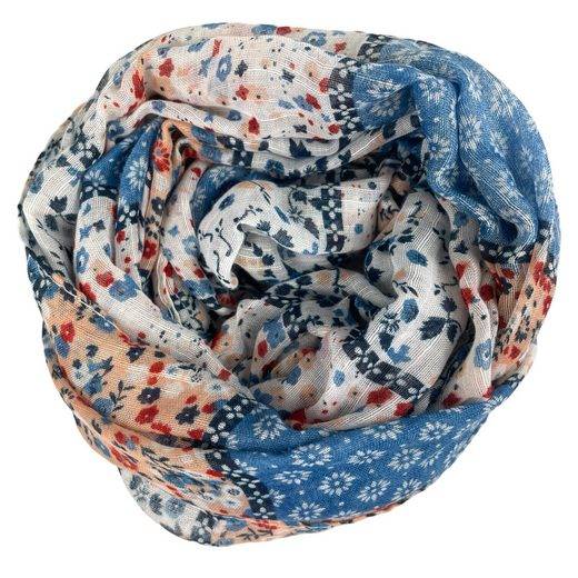 TASCHEN4LIFE Loop leichter Damen Loop Schal mit Streublümchen, vintage & modern mehr Neueste Mode