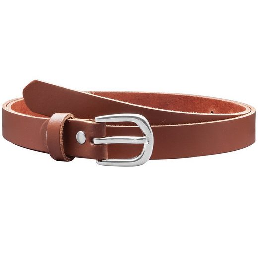 COLOGNEBELT Ledergürtel A8-SL Ledergürtel in Rot - 2 cm Breit - mit silberner abgerundeter Gürtelschließe - modern, leger, klassisch mehr Zeitlich begrenztes Angebot