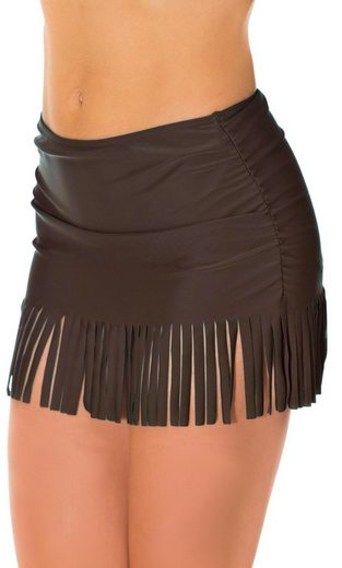 AQUARTI Bikini-Hose Aquarti Damen Bikinihose mit Rock Seitliche Raffung mehr