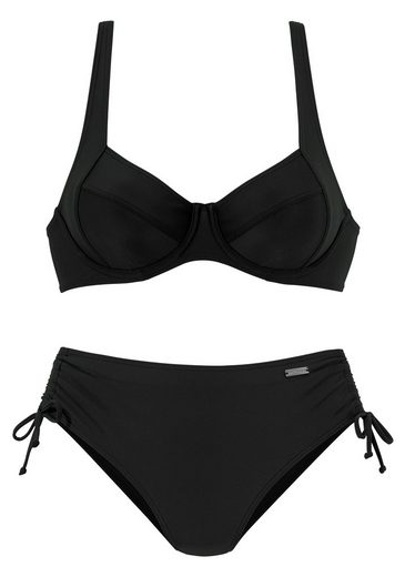 LASCANA Bügel-Bikini mit seitlich geraffter Bikinihose mehr 50% Rabatt mit kostenlosem Versand
