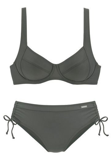 LASCANA Bügel-Bikini mit seitlich geraffter Bikinihose mehr Clearance-Verkauf