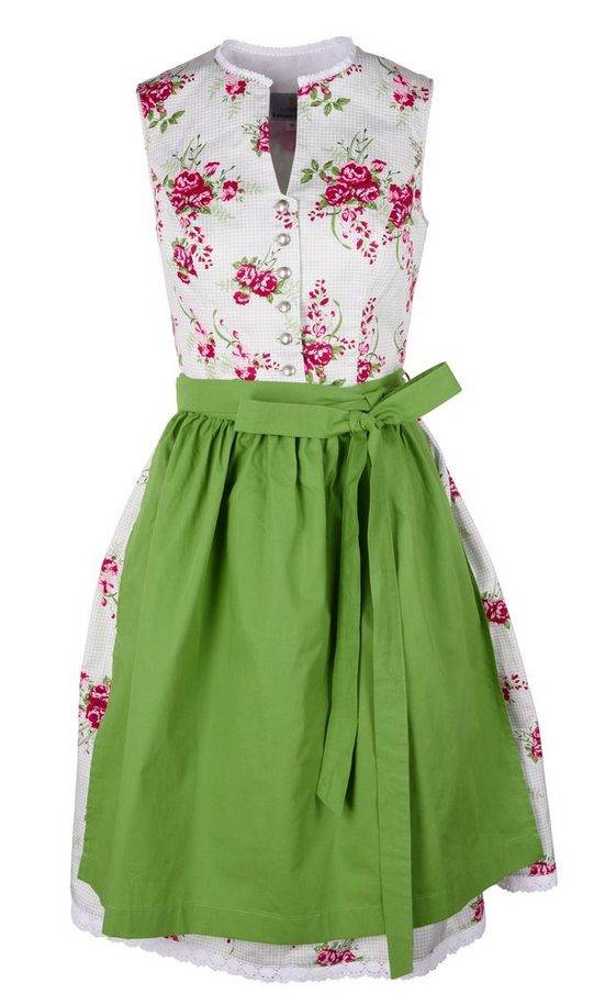 RAMONA LIPPERT Dirndl Johanna grün Blumendruck 2-teilig Rocklänge 60 cm mehr