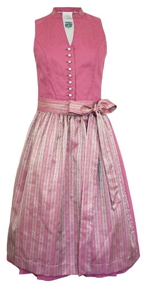 TURI LANDHAUS Dirndl 'Fiona' Traditonell Hochgeschlossen, Rosa 65 cm mehr