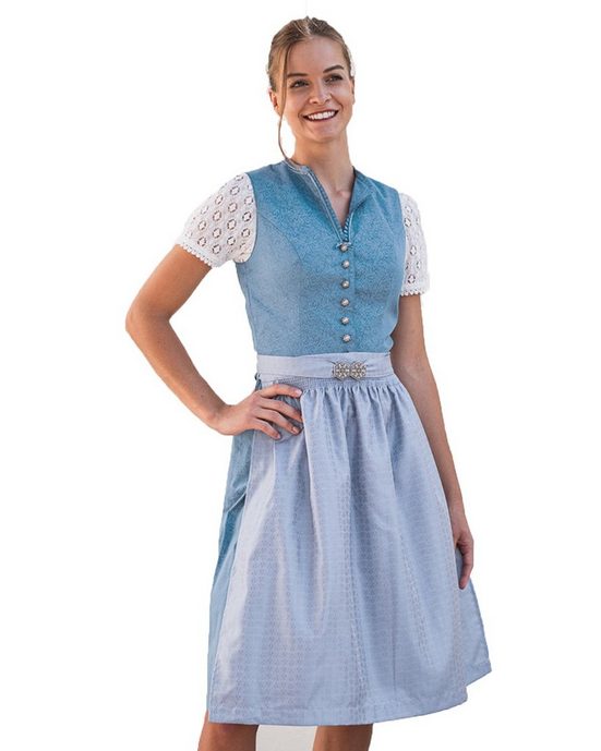 TURI LANDHAUS Dirndl 'Charlotte' Traditionell, Salzburger Blau - 65cm mehr