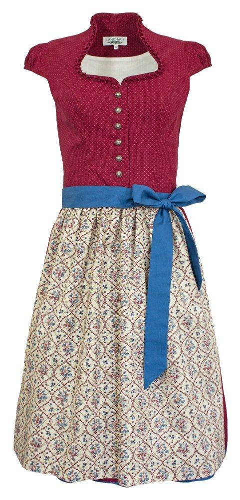 TRACHTENMODE HIEBAUM Dirndl 'Katharina' - Traditionell, Rot Blau 60cm mehr