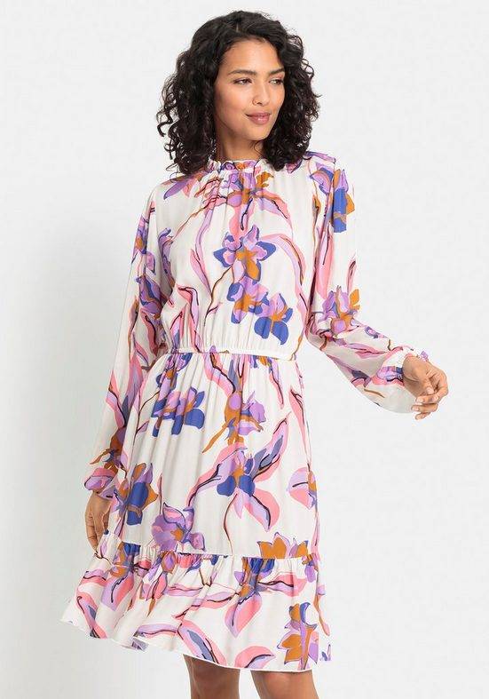 LASCANA Druckkleid aus gewebter Viskose und langen Ärmeln mehr Kauf eins, bekomm eins gratis