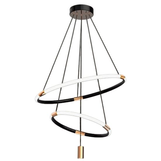 VICBUY Pendelleuchte LED Pendelleuchten, Esszimmer Pendellampe, Kreative 2 Ringe mit Strahler Deckenleuchte,Stufenlos dimmbare Wohnzimmerdeckenlampe, Mit Fernbedienung, 3 Lichtfarben, Küche,Schlafzimmer, ø 35/55cm mehr Valentinstagsangebot