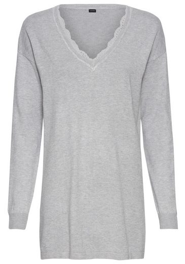 LAURA SCOTT Strickpullover mit Spitzen am Ausschnitt mehr Blitzangebot
