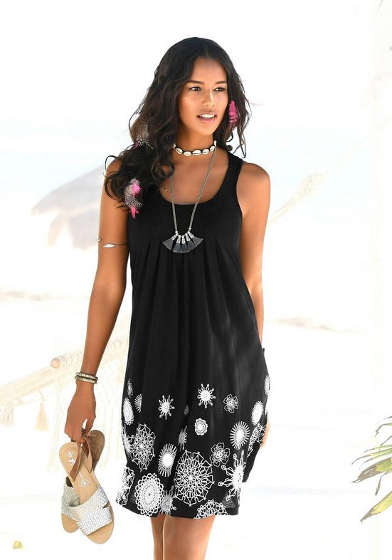 BEACHTIME Strandkleid mit grafischem Druck, leichtes Sommerkleid aus Jersey mehr