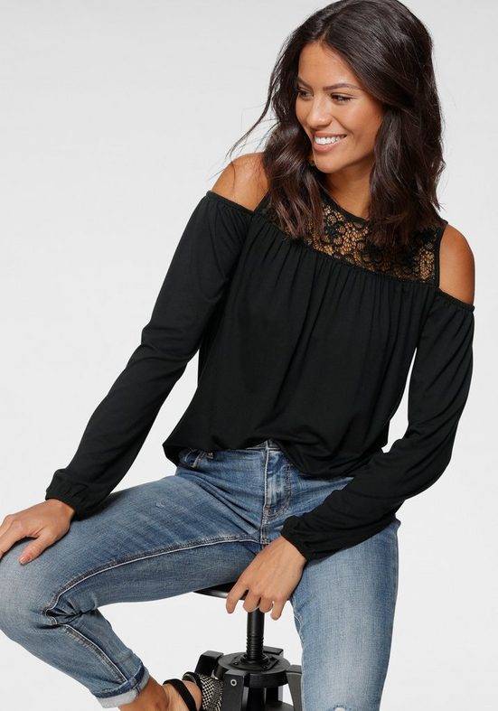 LAURA SCOTT Langarmshirt mit Spitze mehr Wochenangebot