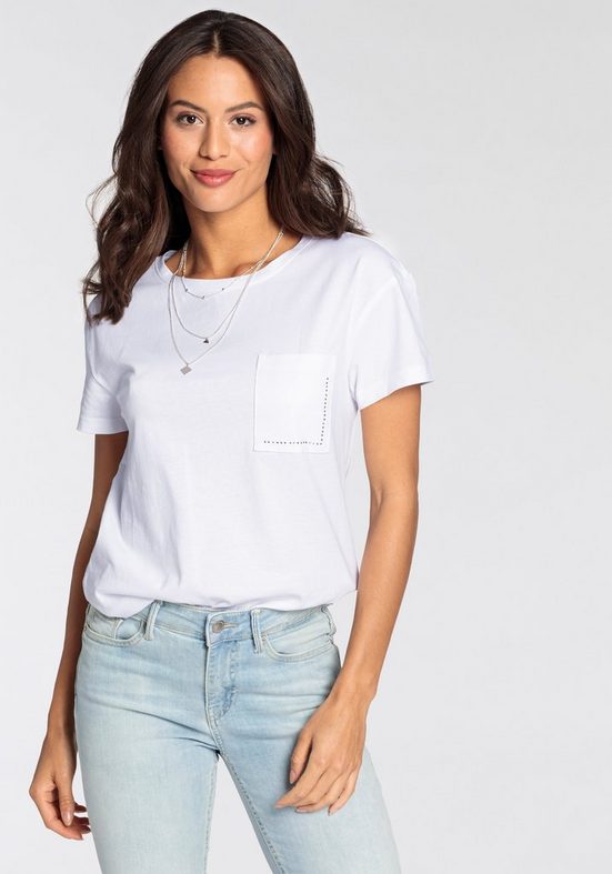 LAURA SCOTT T-Shirt mit eleganter Glitzertasche - NEUE KOLLEKTION mehr