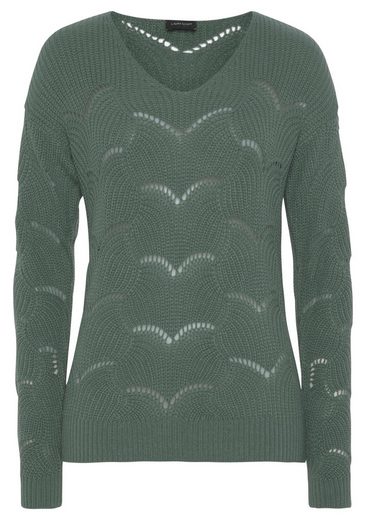 LAURA SCOTT V-Ausschnitt-Pullover mit modischem Strickmuster - NEUE FARBEN mehr Letzter Tag