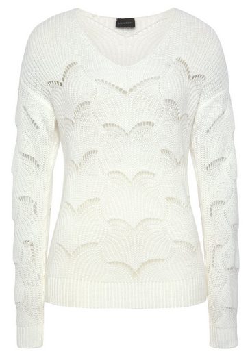 LAURA SCOTT V-Ausschnitt-Pullover mit modischem Strickmuster - NEUE FARBEN mehr Letzter Tag