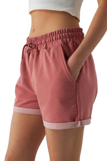 SMITH & SOLO Sweatshorts Kurze Hose Damen Shorts (1-tlg) Lycra, Baumwolle, umschlagene Beinsaum mehr Bis zu 65% Rabatt