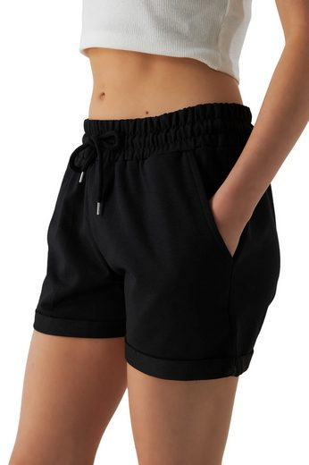SMITH & SOLO Sweatshorts Kurze Hose Damen Shorts (1-tlg) Lycra, Baumwolle, umschlagene Beinsaum mehr Nur für heute