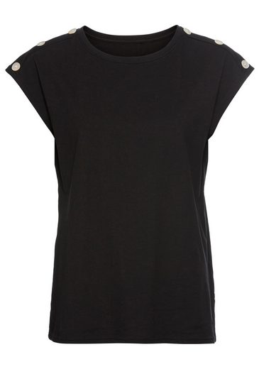 LAURA SCOTT T-Shirt mit Zierknöpfen - NEUE KOLLEKTION mehr Sonderangebot der Fabrik