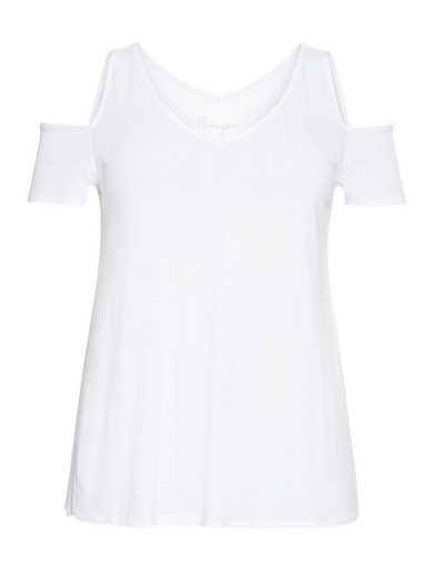 SHEEGO T-Shirt Große Größen mit V-Ausschnitt, im schulterfreien Look mehr Im Verkauf