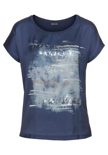 LAURA SCOTT Shirtbluse aus Satin mit dezentem Aufdruck mehr Günstiger Verkauf