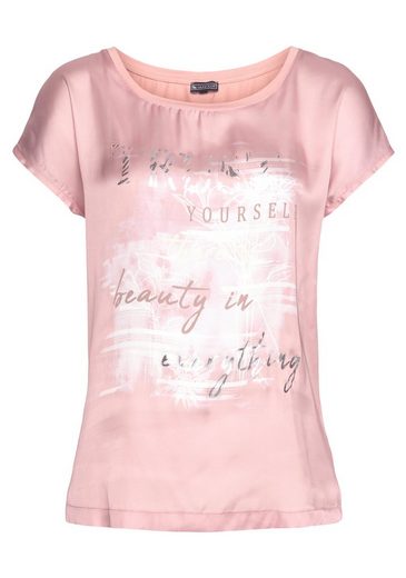LAURA SCOTT Shirtbluse aus Satin mit dezentem Aufdruck mehr Günstiger Verkauf