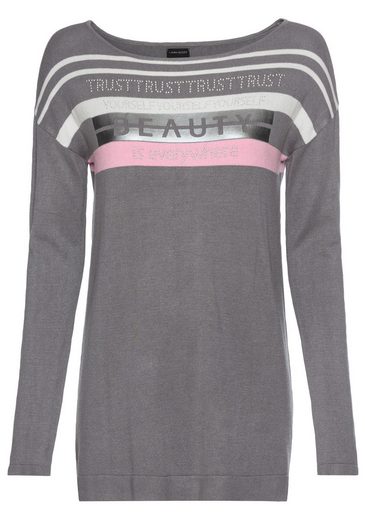 LAURA SCOTT Strickpullover in Streifen-Design mit Glitzersteinen mehr Großer Ausverkauf