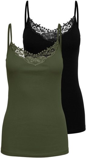 ONLY Spitzentop ONLKIRA LACE SINGLET 2PACK NOOS 2er-Pack mehr Weihnachtsangebot