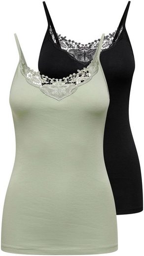 ONLY Spitzentop ONLKIRA LACE SINGLET 2PACK NOOS 2er-Pack mehr Osterangebot