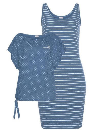 KANGAROOS Jerseykleid (2-tlg) im Set mit oversize Shirt zum Knoten mehr