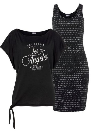 KANGAROOS Jerseykleid (2-tlg) im Set mit oversize Shirt zum Knoten mehr Riesige Ersparnisse