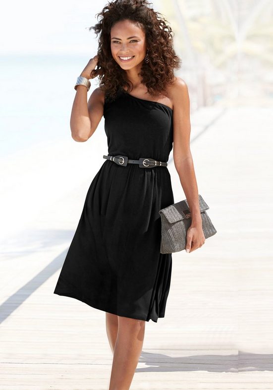LASCANA One-Shoulder-Kleid luftiges Sommerkleid, Strandkleid, asymmetrisch mehr Letzte 2 Tage