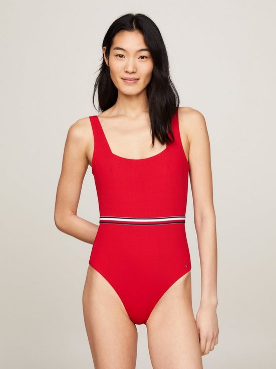 TOMMY HILFIGER SWIMWEAR Badeanzug SQUARE NECK ONE PIECE mit Logo-Stretchband mehr Neuheiten