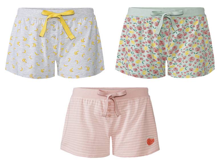 esmara® Damen Schlafhose, kurz, mit Zierknopfleiste